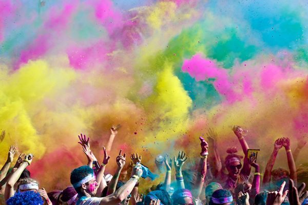 Colour Run action colour throw Colour Run action colour throw