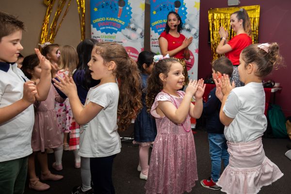 Disco Party boys and girls dancing