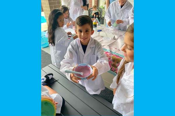 boy making slime